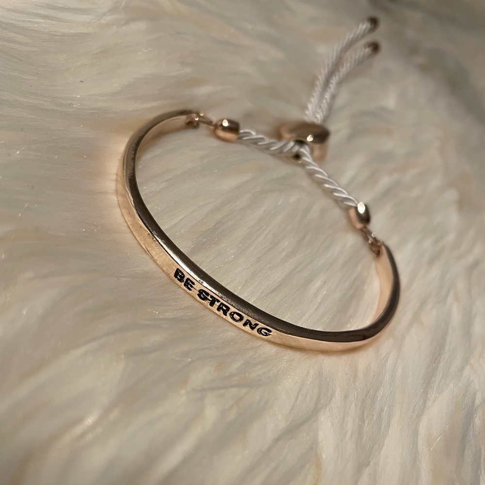 Be Strong Gold Roped Bracelet - Picture 4 of 8